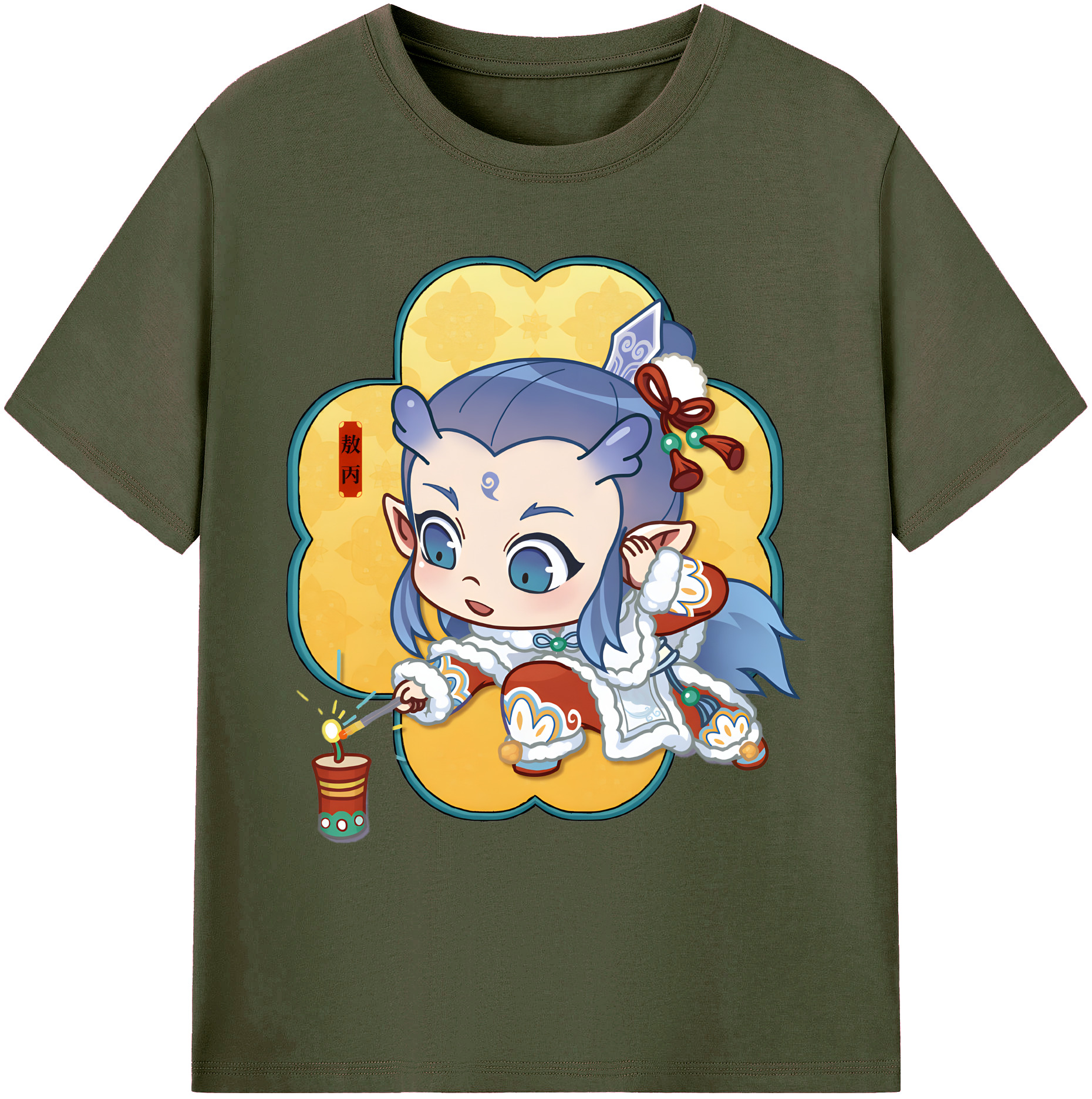 （画像用） Ne Zha 2 ナタ 魔童の大暴れ 綿100％ メンズ半袖Tシャツ｜肌触りやわらか＆通気性